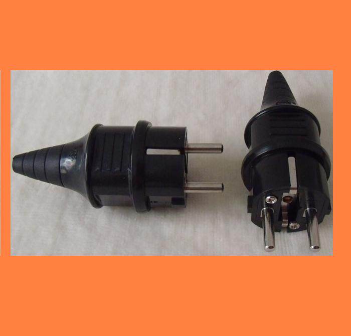 Eurostyle 2 round foot self-wiring industrial plug UEFA Gauge CE Certified Removable Assembly Power Plug Black
