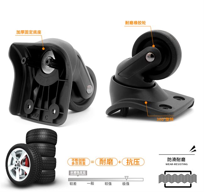 Hành lý phụ kiện liên quan đến hành lý hộp bánh xe phụ kiện phổ quát bánh xe đẩy trường hợp bw025 # bánh xe hộp khóa số mini tại hà nội