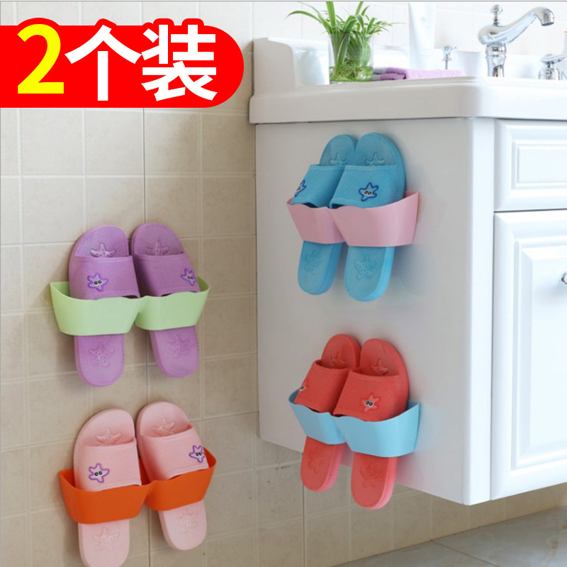Bathroom shoe rack wall-mounted dressing room non-perforated toilet door rear shoe rack saves space to store small shoe racks
