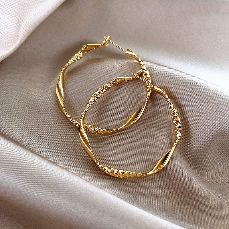 Advanced Sensation ~ Light Luxurious ~ Large Circle Advanced Sensation Earrings Woman 925 pure silver anti-allergy French Temperamental Internet Red Temperament Tide