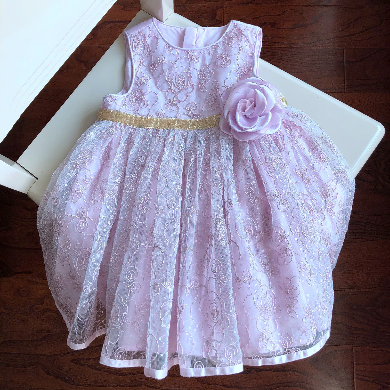 Girl baby princess even body dress tea flower vest skirt -12 09