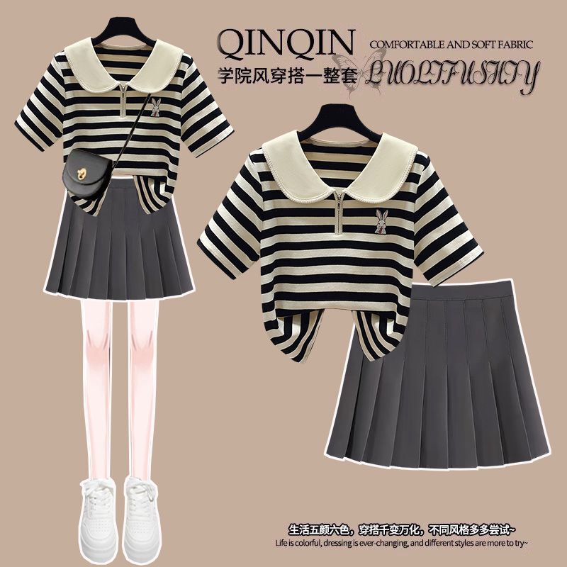 Girls' Summer Outfit 2026 New Style for 12-13 Year Old Older Children, 15-Year-Old Students, Stylish and Fashionable Short-Sleeved Super Cute Jk Skirt Girls' Summer Outfit 2026 New Style for 12-13 Year Old Older Children, 15-Year-Old Students, Stylish and Fashionable Short-Sleeved Super Cute Jk Skirt