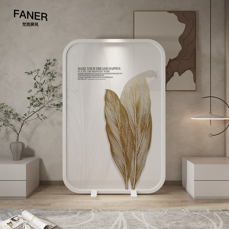 Nordic minimalist modern mobile porch solid wood partition screen living room bedroom blocking custom home entry door