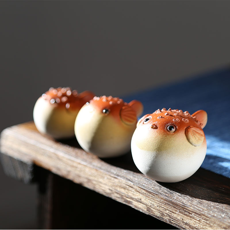 Tea Desk Desk Desk Stay Cute Tea Pamper Jiangsu Yixing Purple Sand Raw Mineral Section Clay Cartoon and Guinea River Dolphin FISH