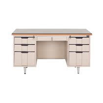 Wooden desktop double cabinet desk