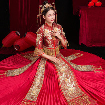 Xiuhe clothing 2021 new shaking sound with the same style of wedding bride Chinese wedding dress female toast dress ancient dress wedding dress cabinet dress