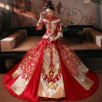Fengguanxia wedding dress Xiuhe dress 2021 new bride wedding wedding dress heavy industry Chinese wedding dress show and dragon phoenix coat
