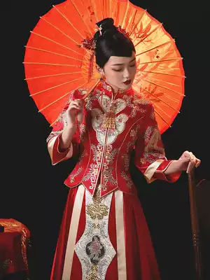 Xiuhe uniform bride 2021 new show and clothing out of the cabinet clothing wedding Dragon Phoenix hanging wedding dress female thin summer Xiuhe