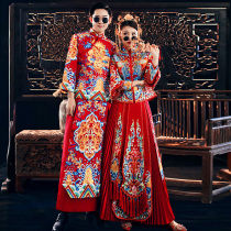 Xiuhe dress 2021 new red toast dress bridal dress Chinese wedding dress couple show kimono wedding cabinet dress