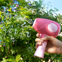 Childrens automatic net red bubble blowing gun handheld USB straight charging bubble machine luminous girl heart childrens toys