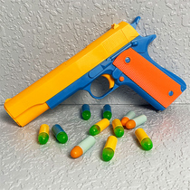 M1911 toy gun soft bullet grab Colt hand pull loaded simulation 3-6-year-old boy under the bullet toy hand gun