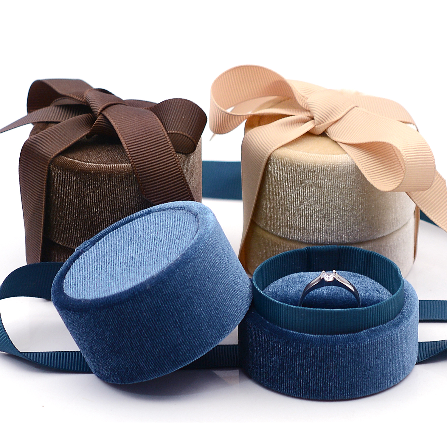Ribbon gift box Creative ring box High-grade necklace box Wedding ring box Proposal gift jewelry box
