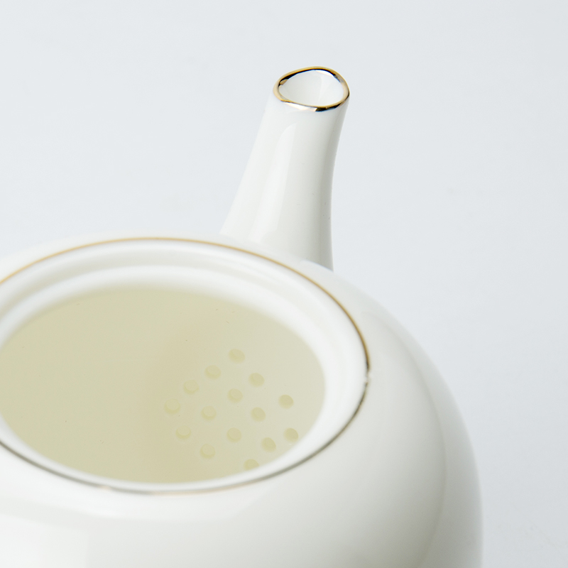 Ronkin dehua white porcelain tea kungfu tea set of household ceramic tea jade porcelain cups of a complete set of the teapot