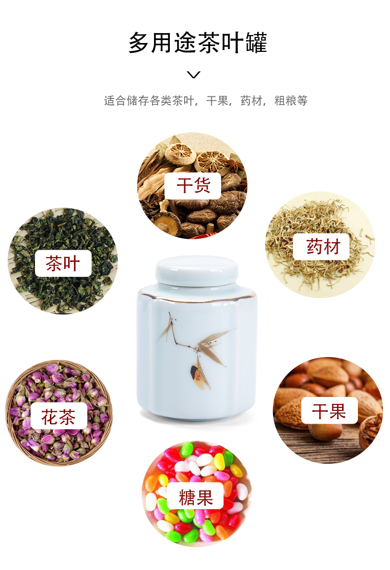 Ronkin portable sealed ceramic tea pot small household tea box packing large POTS detong cylinder