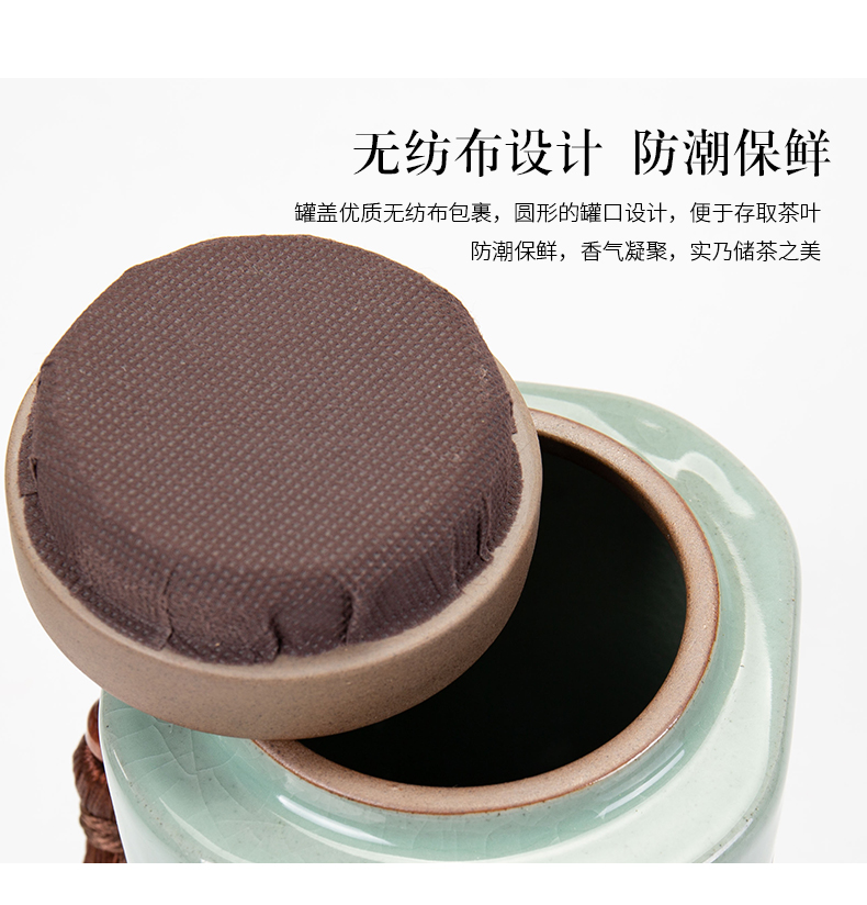 Ronkin household ceramic POTS large red green tea caddy fixings elder brother up storage box seal as cans