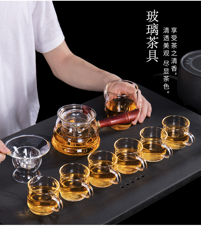 Ronkin Japanese glass tea set suit household contracted and I sitting room the teapot tea tureen kung fu tea cups