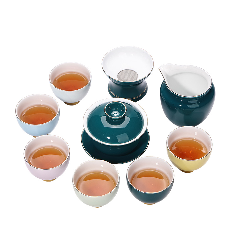 Ronkin Japanese ceramic teapot teacup whole household kung fu tea set contracted tureen tea