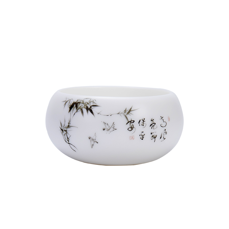 Ronkin white porcelain master single CPU kung fu tea accessories to use hand sample tea cup a single small jade porcelain cups