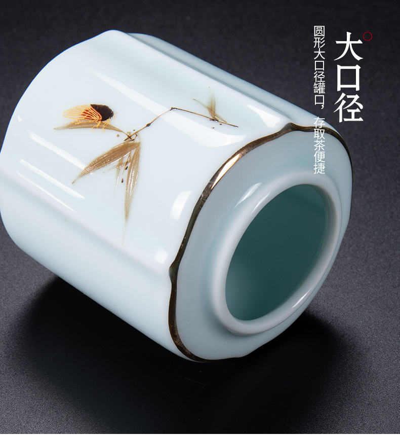 Ronkin portable sealed ceramic tea pot small household tea box packing large POTS detong cylinder