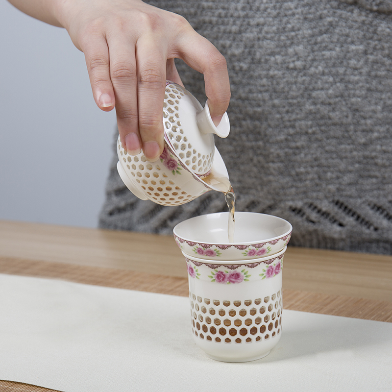 Ronkin whole household exquisite kung fu tea sets mini ceramic tea tray was small hollow out simple make tea