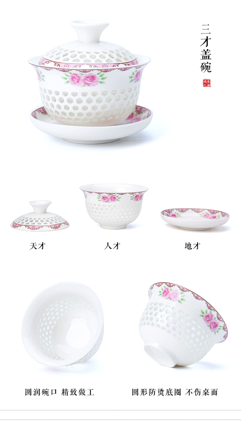 Ronkin whole household exquisite kung fu tea sets mini ceramic tea tray was small hollow out simple make tea