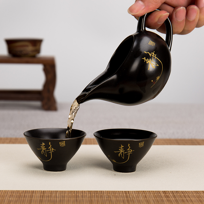 Creative ronkin lazy ceramic kung fu tea set stone mill automatically restore ancient ways of a complete set of Japanese teapot cup suits for