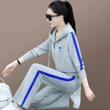 Спортивный костюм, комплект, осенняя дорожная толстовка с капюшоном для отдыха, осенний, в корейском стиле, для бега