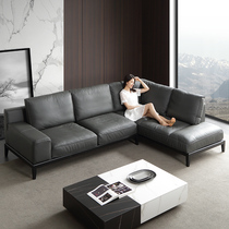 Minimalist real leather sofa Composition Size family Type modern minimalist leather sofa Living room Solid wood Latex Leather Sofa furniture