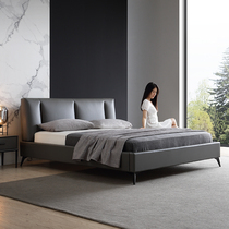 Italian Minimalist Leather Bed Double Bed Nordic Wedding Bed Master Bedroom With Light Lavish Genuine Leather Bed 1 8 m Modern Minimalist With Soft Lean