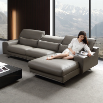 Nordic Minimalist Real Leather Sofa Head Layer Cow Leather Composition Size Family Modern Minima Living Room Custom Leather Sofa