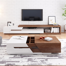 Nordic modern simple multi-function coffee table square TV cabinet combination living room complete retractable storage