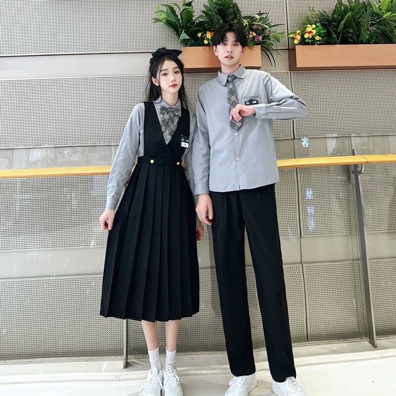 National Day Middle School Student Choir Performance Costumes Long Skirts for Girls Poetry Recitation Competition Sports Class Uniforms for Boys Middle and High School Students