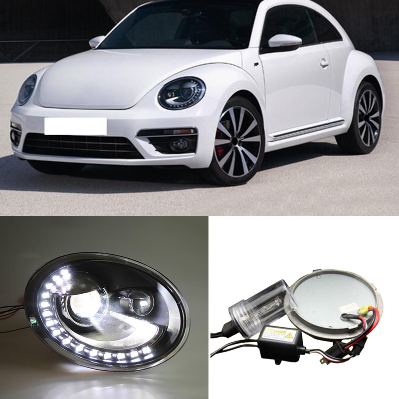 For 20112015 Volkswagen Beetle 2pcs Xenon Headlights Assembly LED DRL