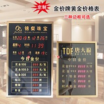 Customized gold price brand gold price list LED electronic display price list jewelry today gold price tag quotation