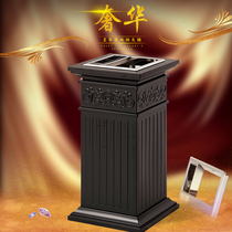 Stainless steel floor ash bucket indoor black trash can with ashtray hotel elevator port to extinguish smoke garbage Peel bucket