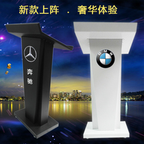 White podium speech desk sales department welcome reception desk
