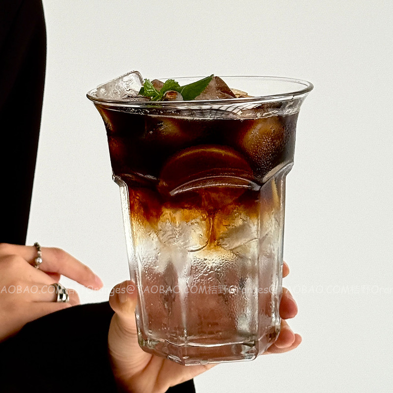 Extra Large Capacity Glass Cup ins Style Fruit Tea Cup Cold Drink Cup Juice Cup Beverage Cup Unlimited Drinking Cup Mojito Cup