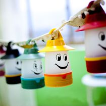 Childrens creative smiling face light tent accessories night light LOED lantern bedside bedroom outdoor camping switch light