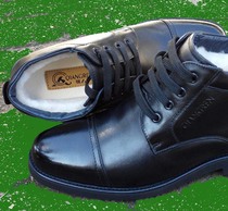 Strongman lace-up wool three-joint leather shoes Leather wool warm shoes Lace-up three-joint sheep fur shoes