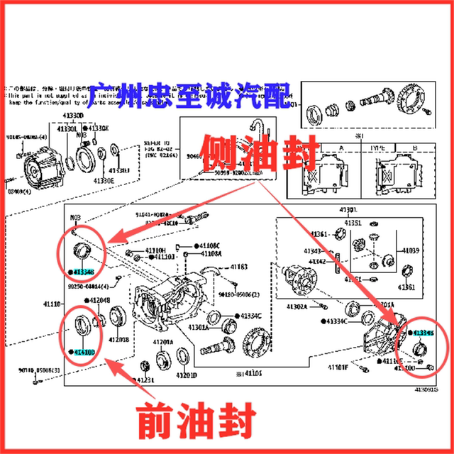 09-22 Rongfang Aca33 Rav4 Zsa44 Ala49 Rear Axle Differential Oil Seal Rear Half Axle Oil Seal