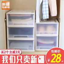 Xinjiang Ge Department Store free combination locker Drawer type transparent storage cabinet Storage box Plastic finishing cabinet