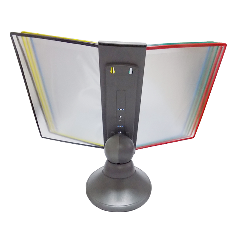 A4 page turning desktop file display rack wall-mounted file rack clip desktop menu thin sheet rotatable multi-function