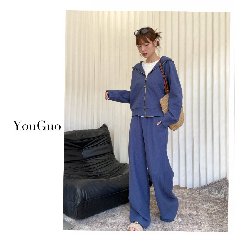 Youguo-[Relaxed Fit Set] New Autumn Style Loose Casual Sports Versatile Waffle Set