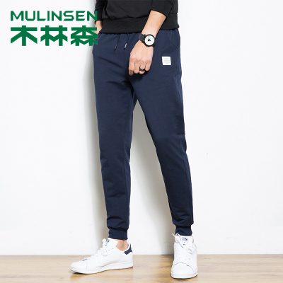 木林森75棉加绒男士休闲裤针织裤