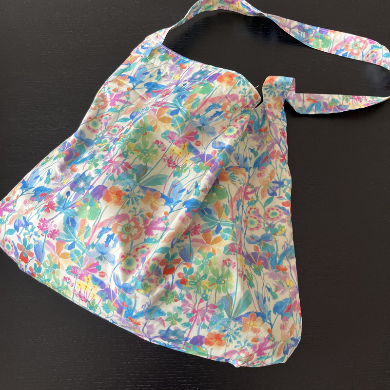 New French Liberty Floral Bag, Pure Cotton Thin Style, Emerald Bay Print Shoulder Bag, Versatile Women's Crossbody Bag
