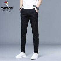 Woodpecker Summer new casual pants Mens fashion trends Body Elastic Long Pants Straight Cylinder Breathable 100 Hitch Pants