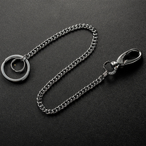 Boyou Stainless Steel Key Chain Car Key Button Seniors Anti-Loss Waist Hanging Keyring 30 cm Gift Pendant