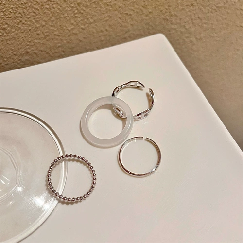 Tide, серебряный комплект, модное кольцо, простой и элегантный дизайн, на указательный палец, популярно в интернете