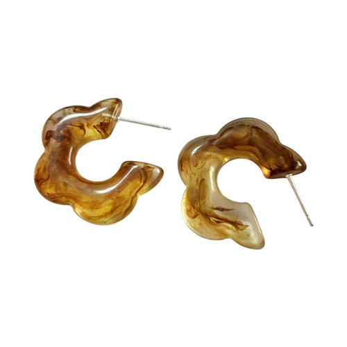 Янтарная серебряная игла, демисезонные серьги, серебро 925 пробы, в цветочек, популярно в интернете, простой и элегантный дизайн