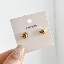 S925 silver needle Korean temperament simple Joker winding niche design sense small earrings female personality earrings 800